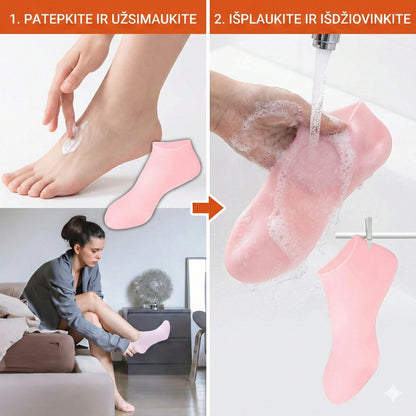 Wielorazowe silikonowe skarpetki SPA – błyskawicznie zmiękczają skórę i usuwają zrogowacenia