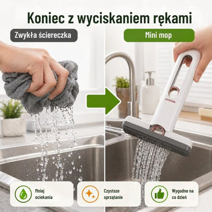 Mini mop z wyciskaczem – szybkie czyszczenie powierzchni bez mokrych rąk