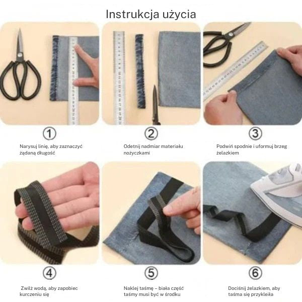 Taśma do podwijania spodni – idealne skracanie bez pomocy krawca