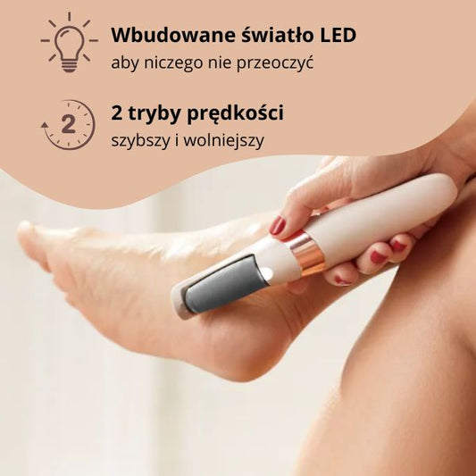 Elektryczny pilnik do stóp z wymienną głowicą – miękkie i gładkie stopy w domu