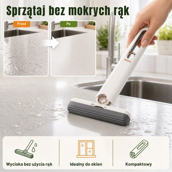 Mini mop z wyciskaczem – szybkie czyszczenie powierzchni bez mokrych rąk