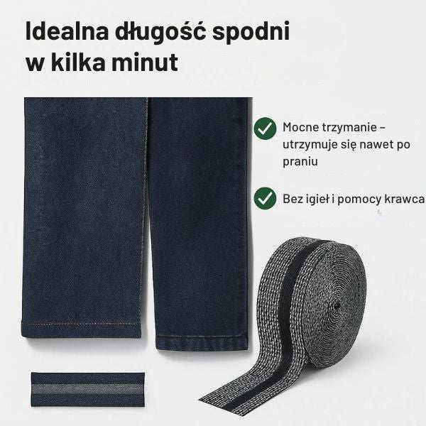 Taśma do podwijania spodni – idealne skracanie bez pomocy krawca