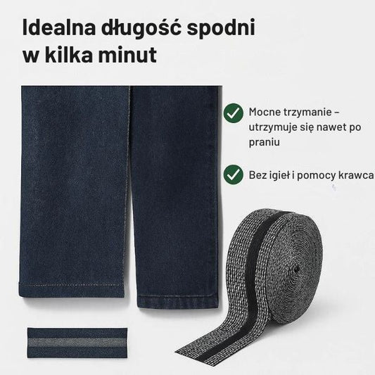 Taśma do podwijania spodni – idealne skracanie bez pomocy krawca