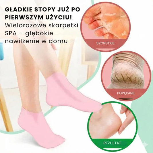Wielorazowe silikonowe skarpetki SPA – błyskawicznie zmiękczają skórę i usuwają zrogowacenia