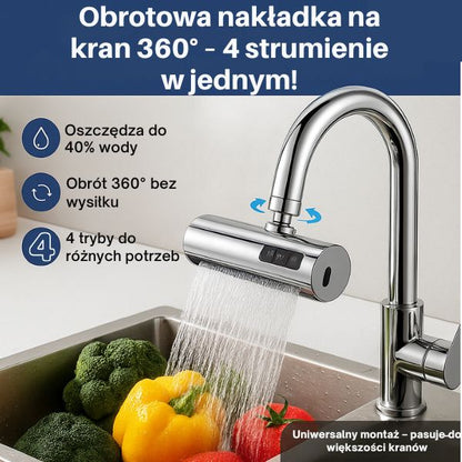 Obrotowa nakładka na kran 360° z 4 trybami strumienia – oszczędniejsze i mocniejsze mycie